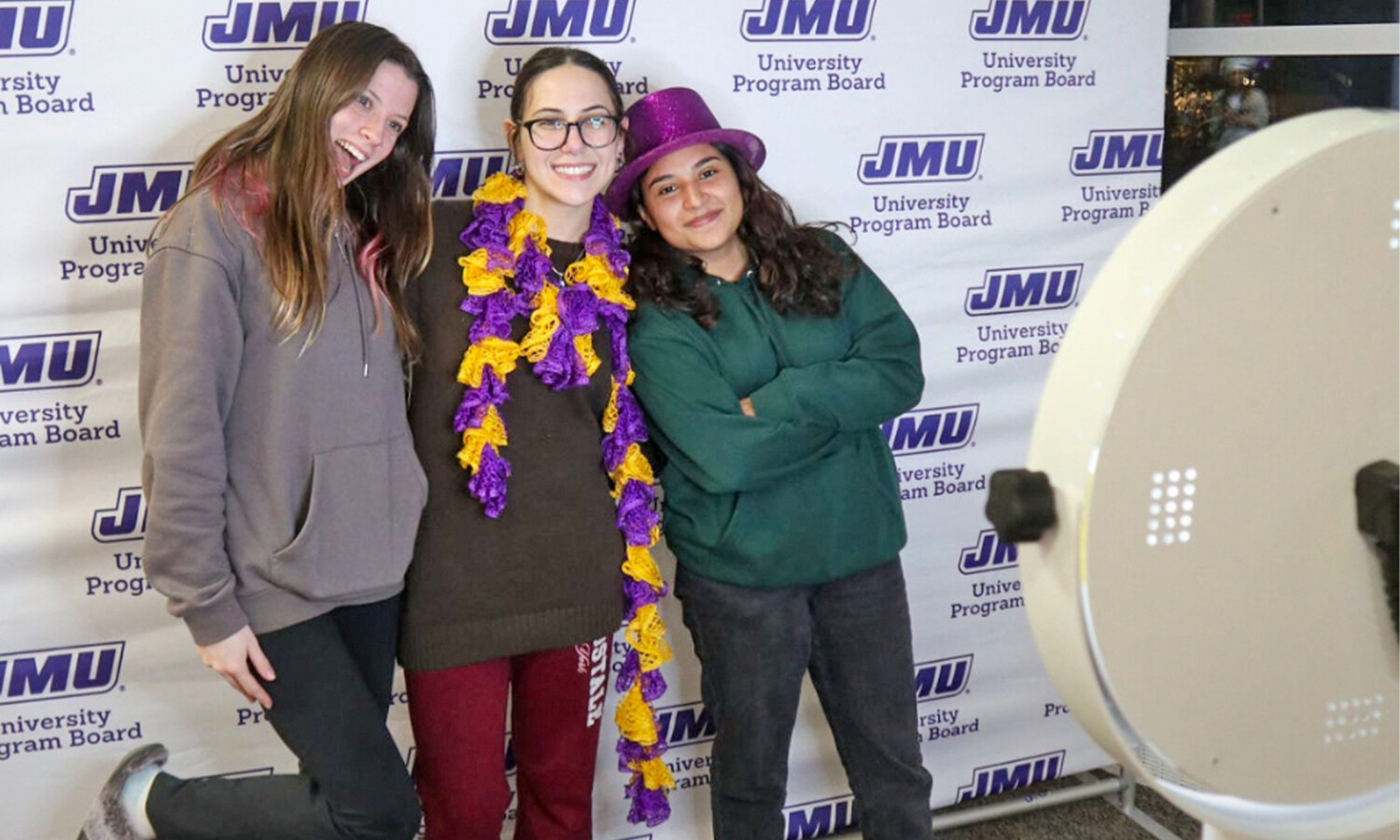 Students pictured taking funny photos